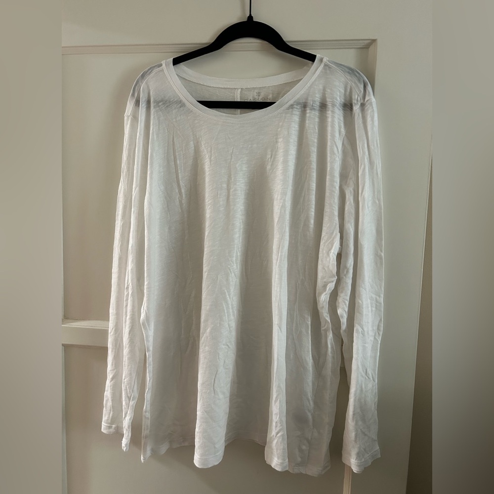 Caslon long sleeve shirt, white. 2X